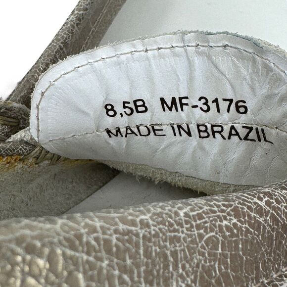 MERCANTI FIORENTINI Men's Leather Metallic Crackle Driving Loafer MOC 8.5 Penny - Picture 10 of 10